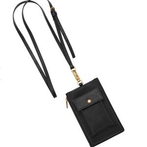 Fossil Rio Leather Phone Crossbody Bag Black